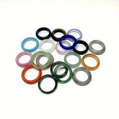 2pcs Gemstone Rings Natural Quartz Crystal Agate High Healing Stones