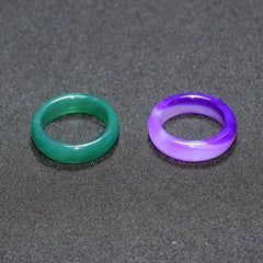2pcs Gemstone Rings Natural Quartz Crystal Agate High Healing Stones