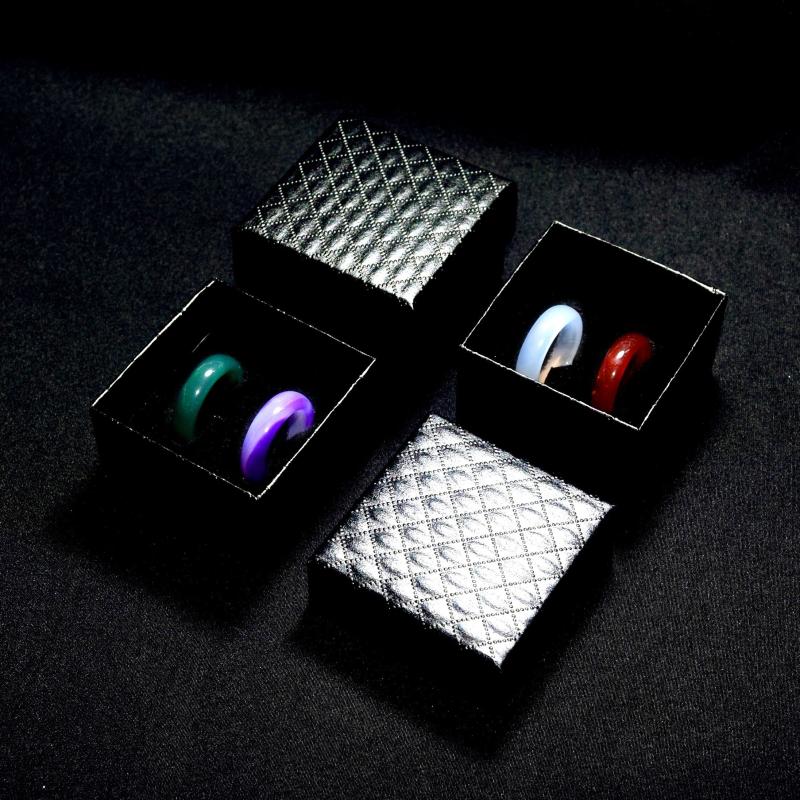 2pcs Gemstone Rings Natural Quartz Crystal Agate High Healing Stones