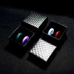 2pcs Gemstone Rings Natural Quartz Crystal Agate High Healing Stones