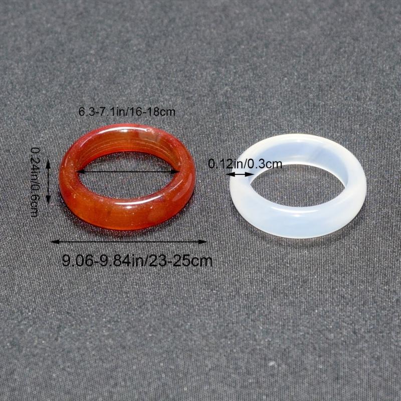 2pcs Gemstone Rings Natural Quartz Crystal Agate High Healing Stones