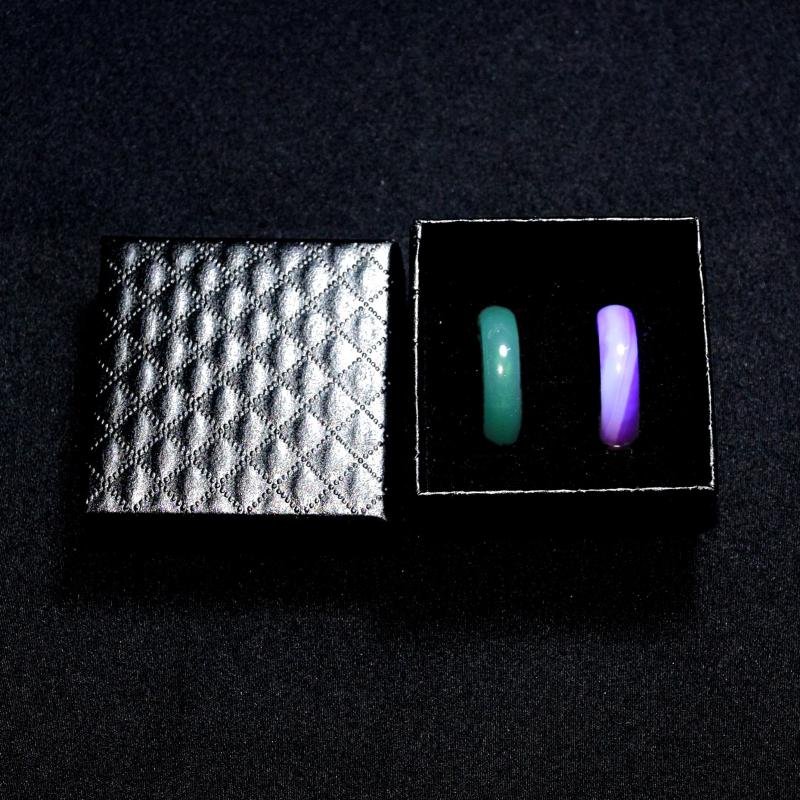 2pcs Gemstone Rings Natural Quartz Crystal Agate High Healing Stones