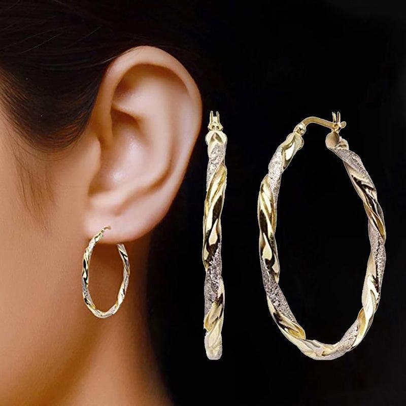 Spiral Circle Earrings Big Loop Earrings for Women