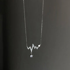 Summer Heartbeat Necklace Female Niche Personality Tide Electrocardiogram Clav