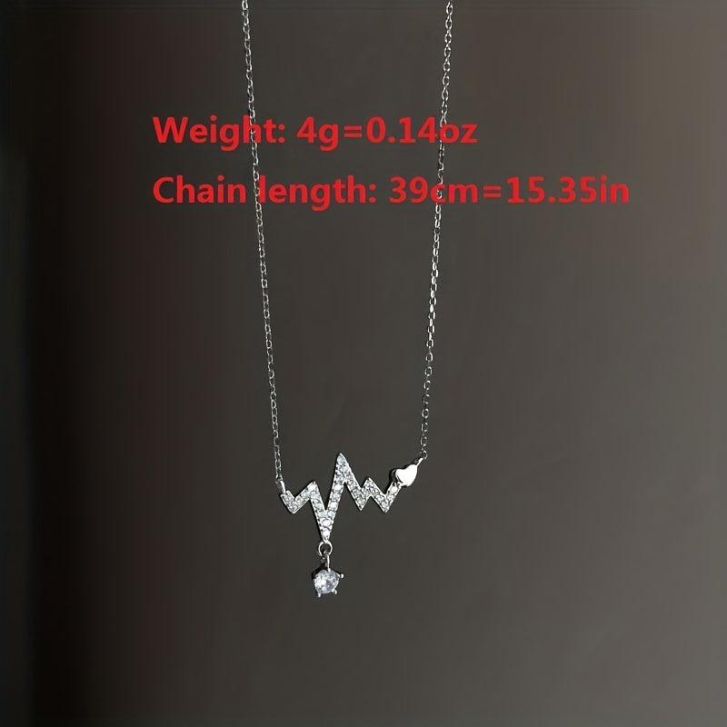 Summer Heartbeat Necklace Female Niche Personality Tide Electrocardiogram Clav