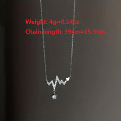 Summer Heartbeat Necklace Female Niche Personality Tide Electrocardiogram Clav