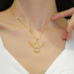 Phoenix Bird Pendant Necklace Stainless Steel Chain for Women
