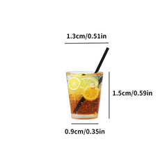 Mini Fruit Tea Drink Model for Dollhouse Scene Decoration