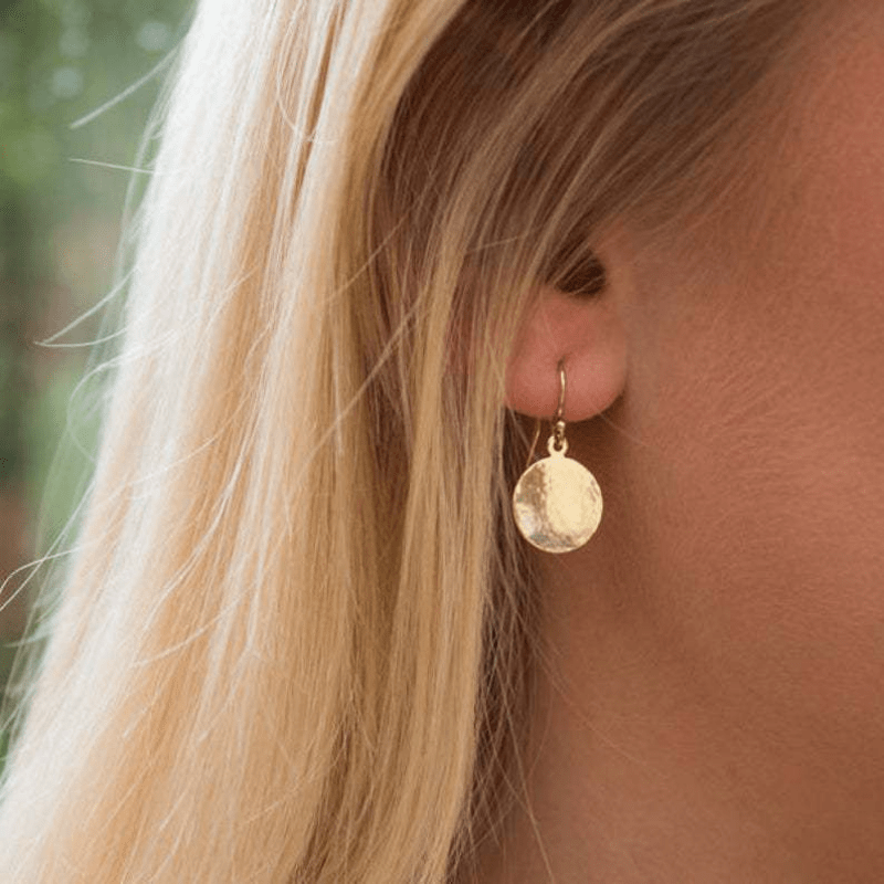 Circular Pattern Earrings Silvery Plated Vintage Ornaments