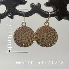 Circular Pattern Earrings Silvery Plated Vintage Ornaments