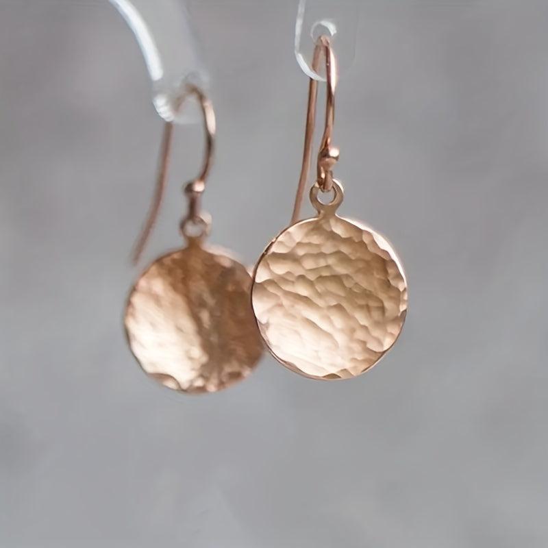 Circular Pattern Earrings Silvery Plated Vintage Ornaments