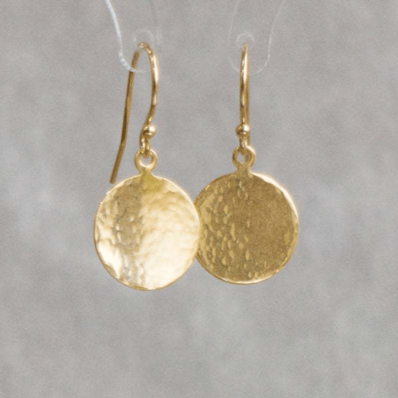 Circular Pattern Earrings Silvery Plated Vintage Ornaments