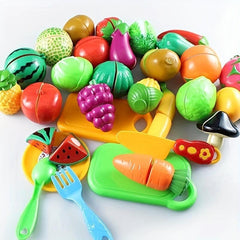 Kids Cake Fruit Cutting Toy Set with Music