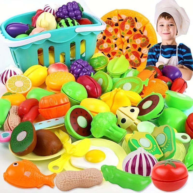 Kids Cake Fruit Cutting Toy Set with Music