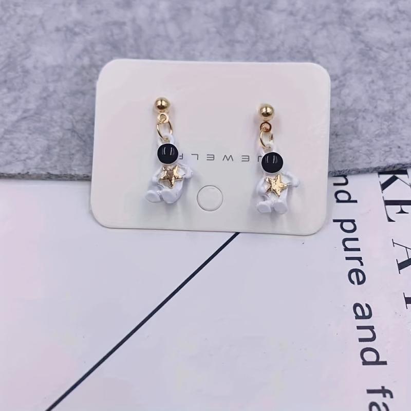 Space Astronaut Star Stud Earrings Funny Female Earrings