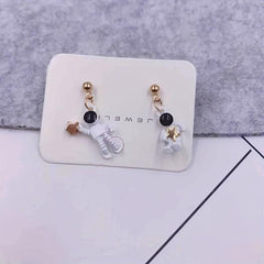 Space Astronaut Star Stud Earrings Funny Female Earrings