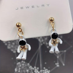 Space Astronaut Star Stud Earrings Funny Female Earrings