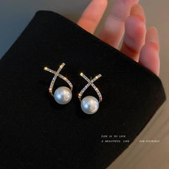 Sweet Version Pearl Stud Earrings for All Match