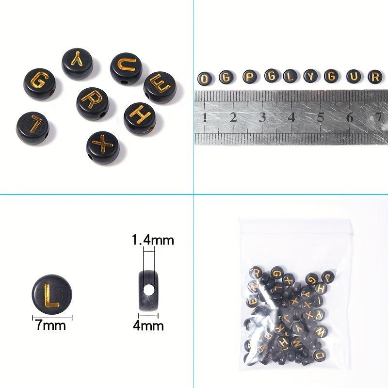 100pcs Letter Acrylic Beads for DIY Jewelry Making & Bracelet Accessories