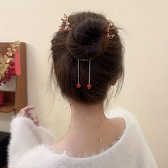 Christmas Deer Horn Ball Head Hair Clasp
