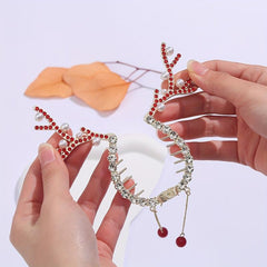 Christmas Deer Horn Ball Head Hair Clasp
