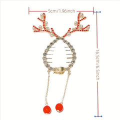 Christmas Deer Horn Ball Head Hair Clasp