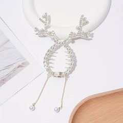 Christmas Deer Horn Ball Head Hair Clasp
