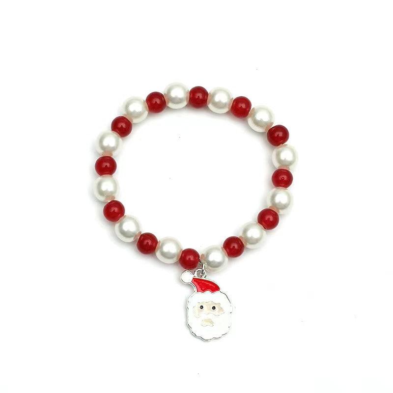 Christmas Bracelet Beaded Elk Tree & Santa Claus