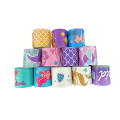 12 Mermaid Slap Bracelets Party Favor for Kids Girls, Birthday Supplies