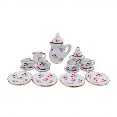 Mini Tea Set Dollhouse Pocket Ceramic Tea Set Play House Toy