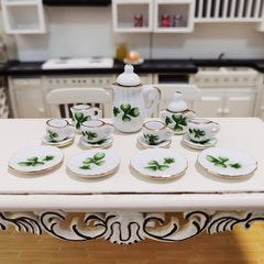 Mini Tea Set Dollhouse Pocket Ceramic Tea Set Play House Toy