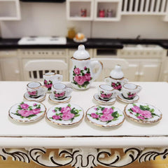 Mini Tea Set Dollhouse Pocket Ceramic Tea Set Play House Toy
