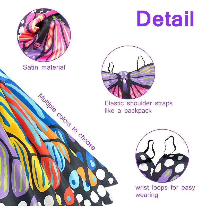 Children's Butterfly Wings Purple Yellow Back Decoration