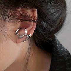 Unique Silver Abstract Earrings Stand Out With Irregular Sense Jewelry