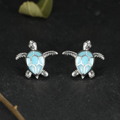 Sea Turtle Earrings with Opal Stone - Ideal Women's Gift