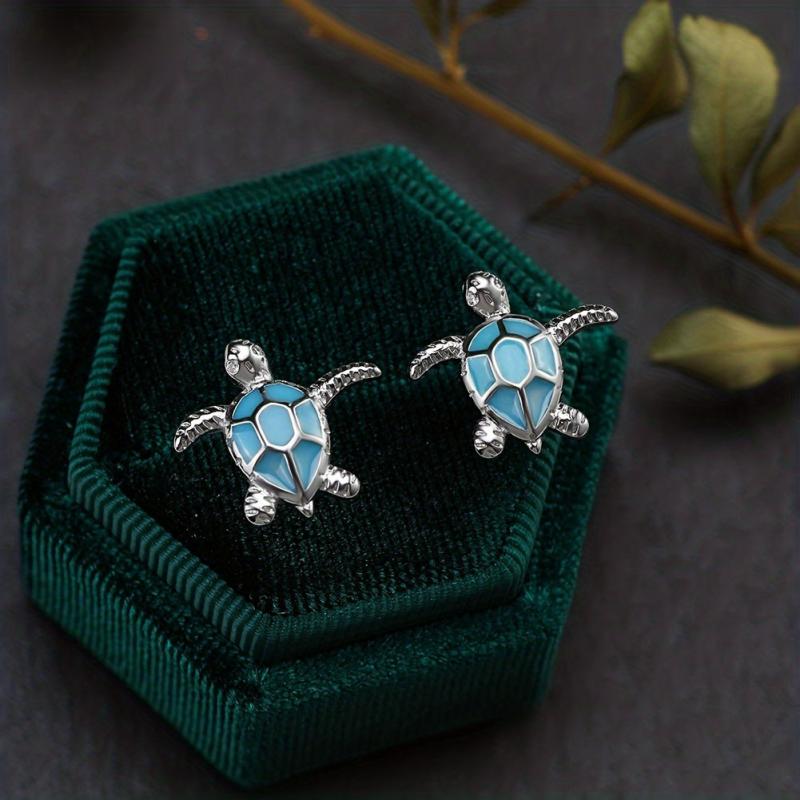 Sea Turtle Earrings with Opal Stone - Ideal Women's Gift
