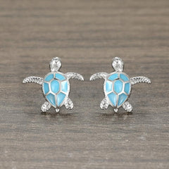 Sea Turtle Earrings with Opal Stone - Ideal Women's Gift