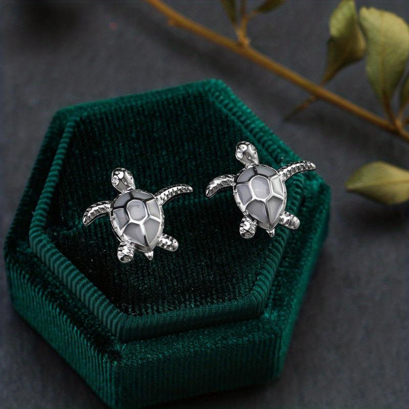 Sea Turtle Earrings with Opal Stone - Ideal Women's Gift