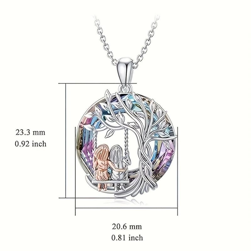 1pc Sister Round Pendant Necklace Perfect Gift For Girls