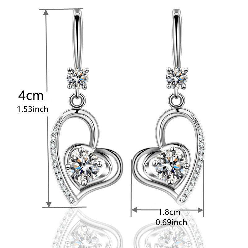 Romantic Rhinestone Love Earring Anniversary Gift