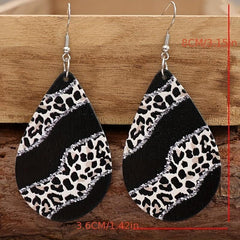 Leopard Water Drop Dangle Earrings Women Accessories