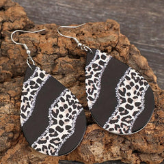Leopard Water Drop Dangle Earrings Women Accessories