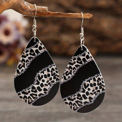 Leopard Water Drop Dangle Earrings Women Accessories