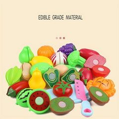16pcs DIY Plastic Food Cutting Toy Set for Kids Play House Kitchen Toys
