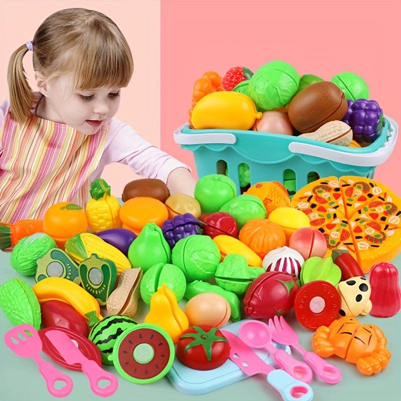 16pcs DIY Plastic Food Cutting Toy Set for Kids Play House Kitchen Toys