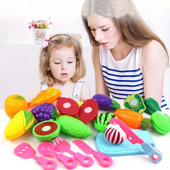 16pcs DIY Plastic Food Cutting Toy Set for Kids Play House Kitchen Toys