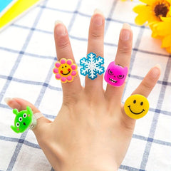 5pcs Luminous Ring Kids Toy LED Flash Finger Light Christmas Gift