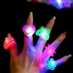 5pcs Luminous Ring Kids Toy LED Flash Finger Light Christmas Gift