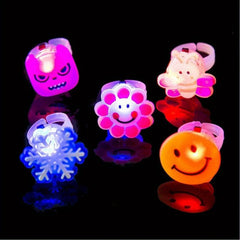 5pcs Luminous Ring Kids Toy LED Flash Finger Light Christmas Gift