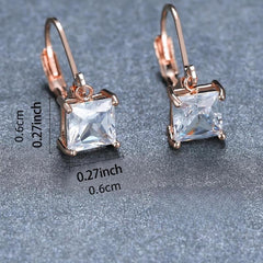 Zircon Geometric Square Earrings Party Christmas Gift Women